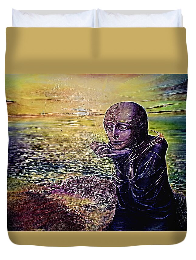 Alien Duvet Cover featuring the photograph Moon Child on an Alien Planet by John Williams