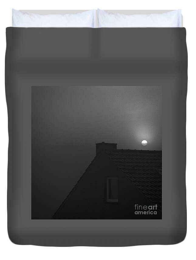 Dark Duvet Cover featuring the photograph Moon by Elisabeth Derichs