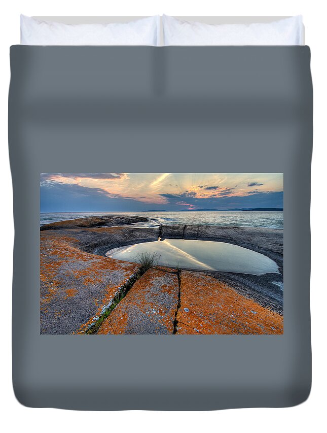 Water Duvet Cover featuring the photograph Moon Flower by Doug Gibbons