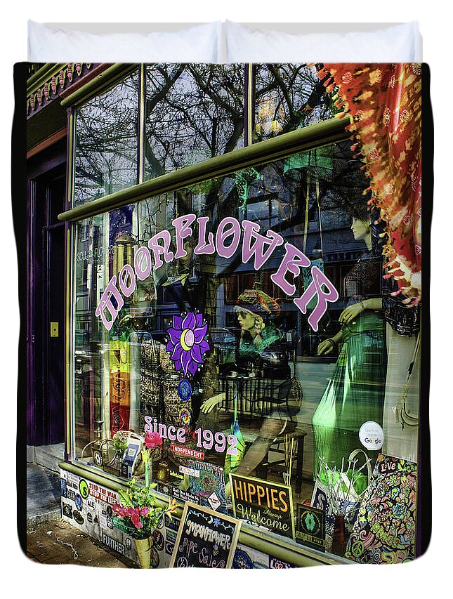 Shop Duvet Cover featuring the photograph Moonflower Boutique by Sandy Moulder