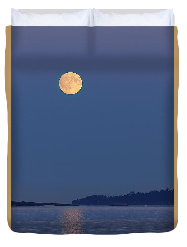 Moon Duvet Cover featuring the photograph Moonlight - 365-224 by Inge Riis McDonald