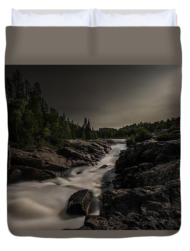 Blue Hour Duvet Cover featuring the photograph Moonlit by Jakub Sisak