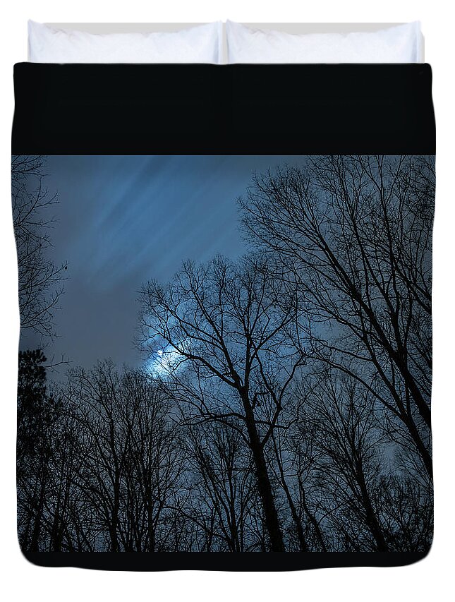 Backyard Duvet Cover featuring the photograph Moonlit Sky by Rod Kaye