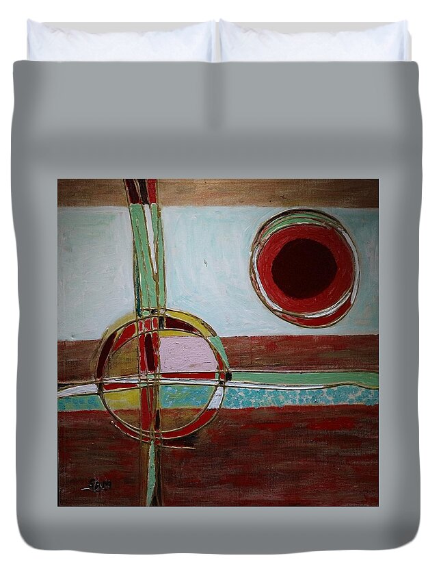 Moon Duvet Cover featuring the painting Moonshine by Sam Shaker