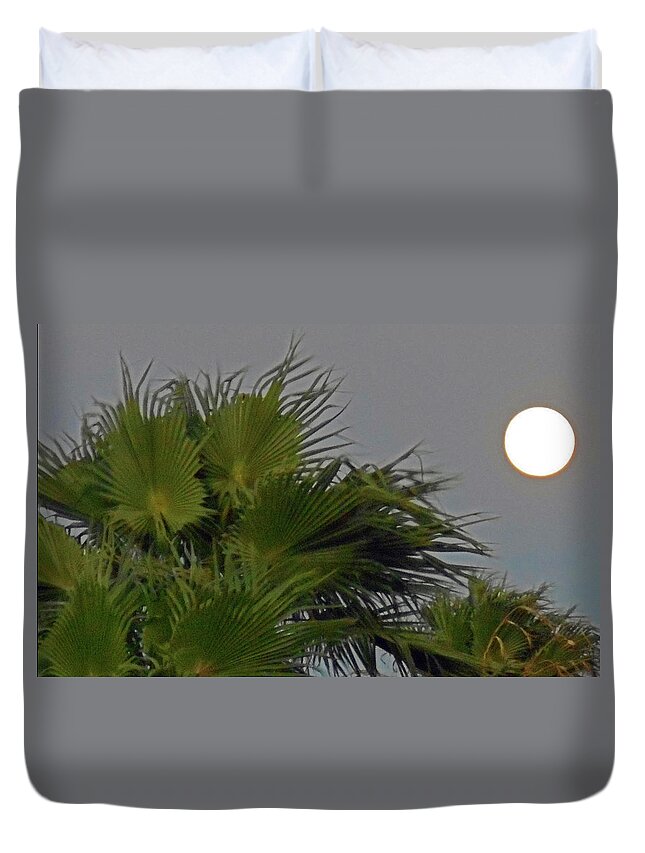  Skies Duvet Cover featuring the photograph Moonstruck 3 by Ron Kandt