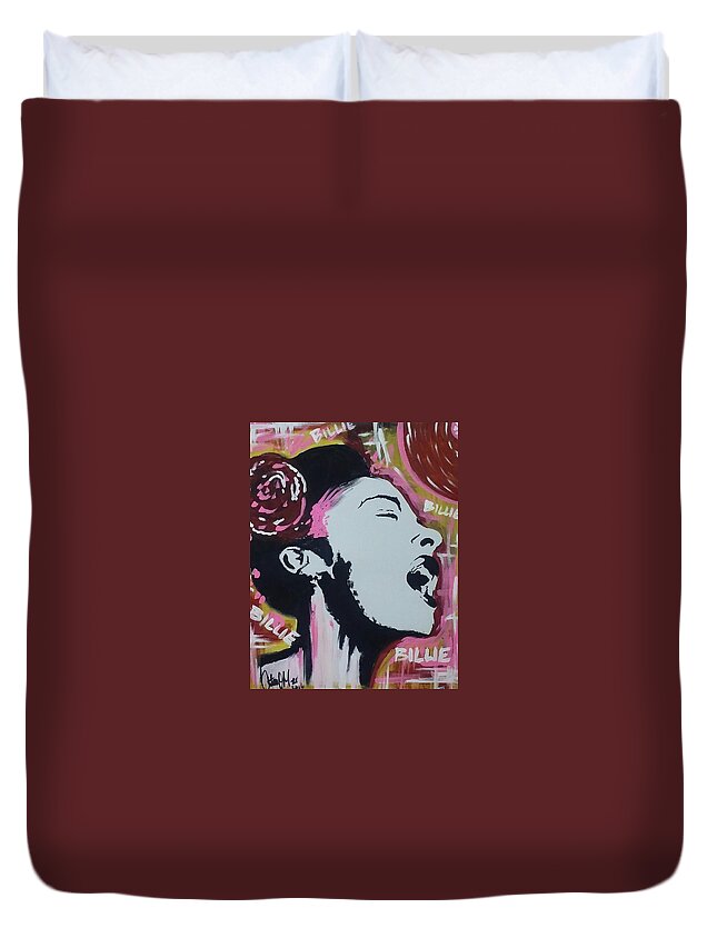 Jazz Duvet Cover featuring the painting Moore Holidays by Antonio Moore