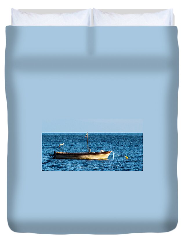 Europe Duvet Cover featuring the photograph Moored Boat by Matt Swinden