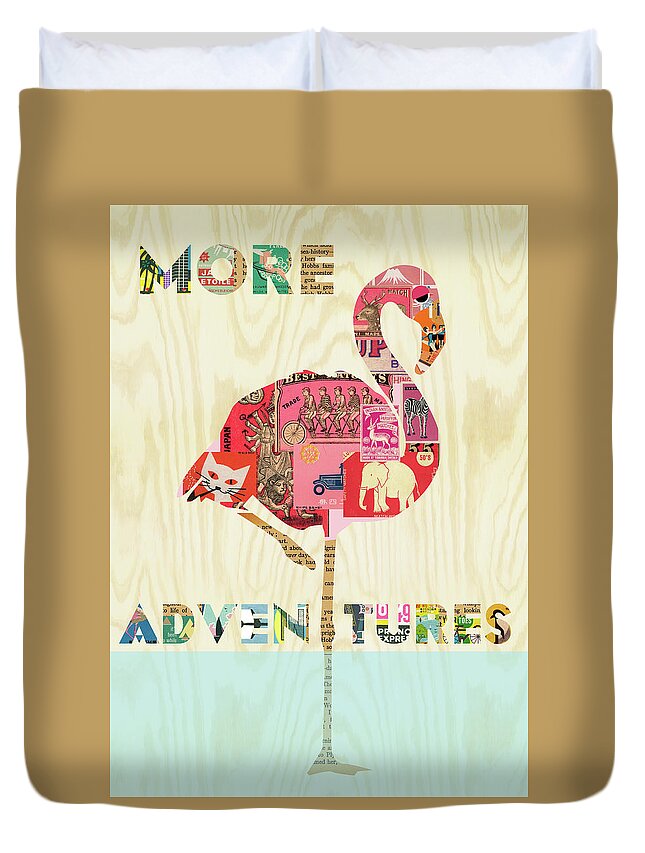 More Adventures Duvet Cover featuring the mixed media More Adventures by Claudia Schoen