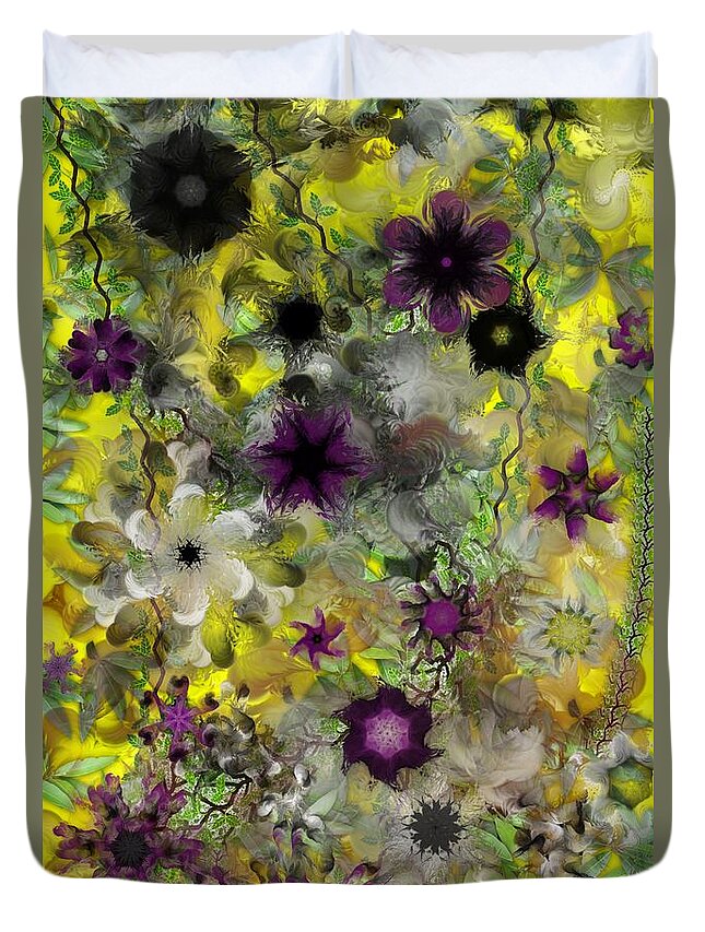Floral Duvet Cover featuring the digital art More Floral Madness 012011 by David Lane