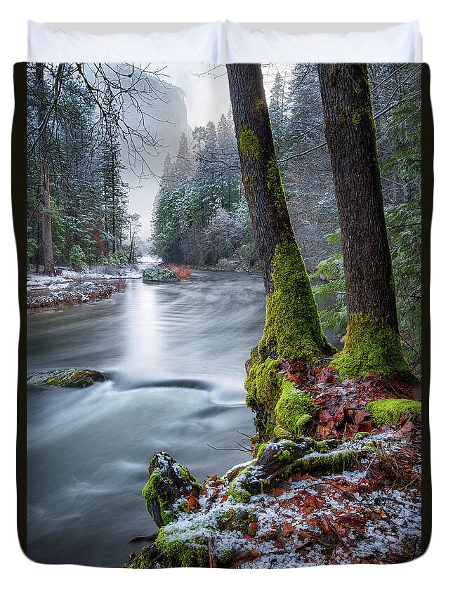 Yosemite Duvet Cover featuring the photograph Morning Calm by Anthony Michael Bonafede