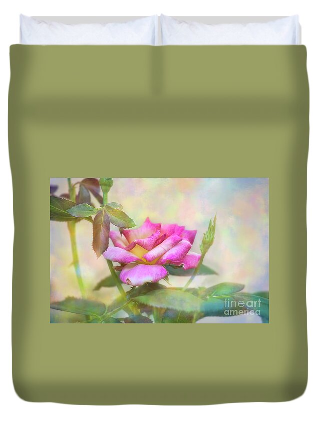 Rose Duvet Cover featuring the photograph Morning Delight by Joan Bertucci