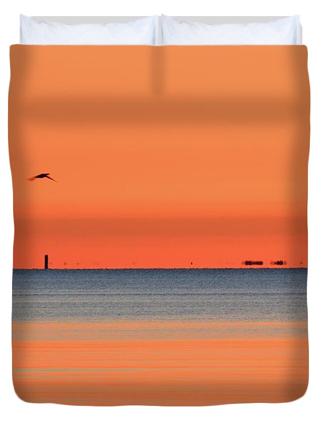 Abstract Duvet Cover featuring the photograph Morning Fly By by Lyle Crump