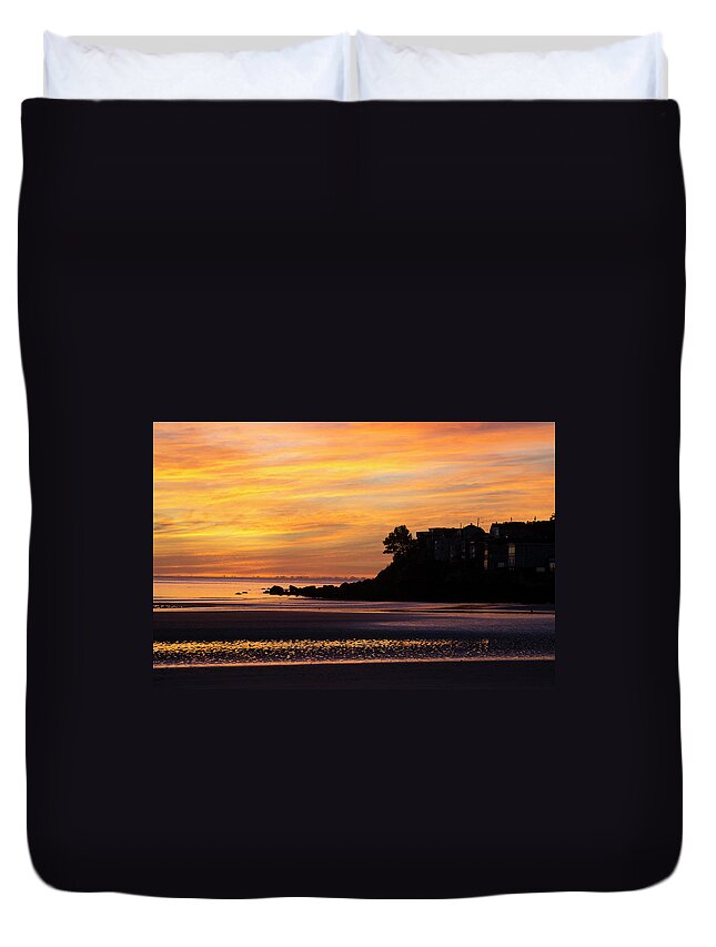 Sunrise Duvet Cover featuring the photograph Morning Gold by Ellen Koplow