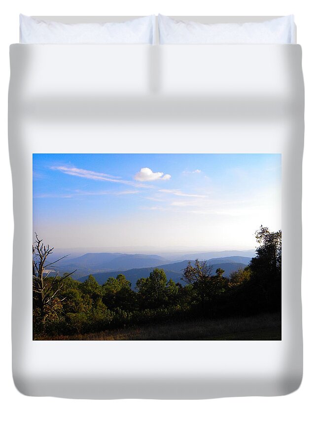 Hills Duvet Cover featuring the photograph Morning Haze by Ric Schafer