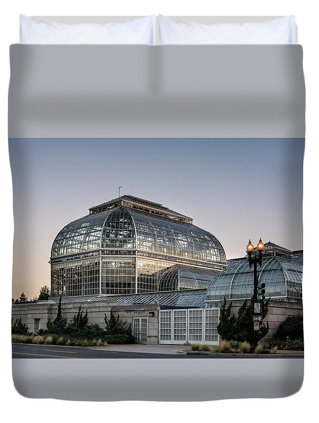 Glass Duvet Cover featuring the photograph Morning Light On the United States Botanic Garden by Greg and Chrystal Mimbs
