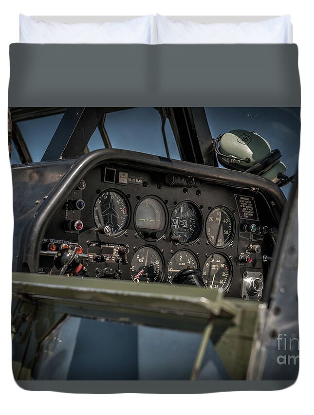 Cockpit Duvet Cover featuring the photograph Morning Mission by Dale Powell