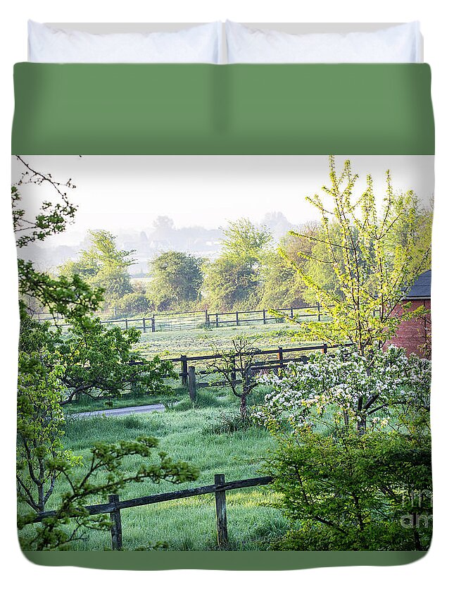 Mist Duvet Cover featuring the photograph Morning mist in Malmesbury by Sheila Smart Fine Art Photography