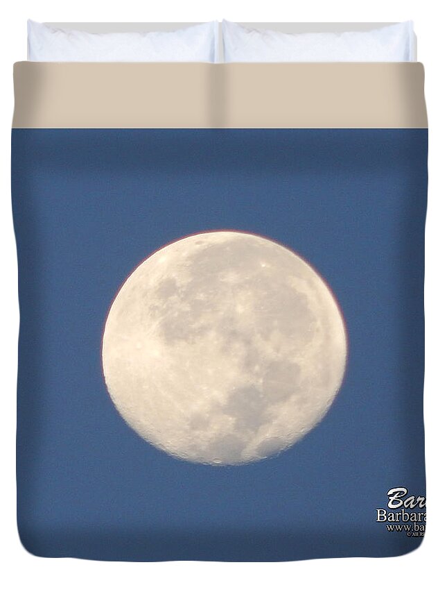 Morning Moon Duvet Cover featuring the photograph Morning Moon by Barbara Tristan
