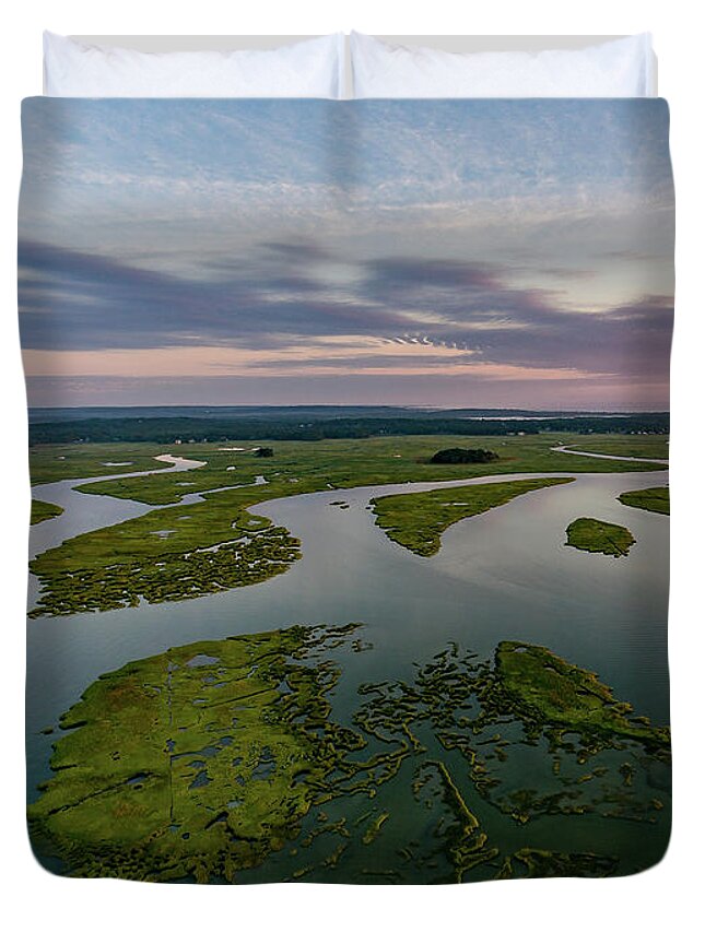 Seascape Duvet Cover featuring the photograph Morning On The Inlet by William Bretton