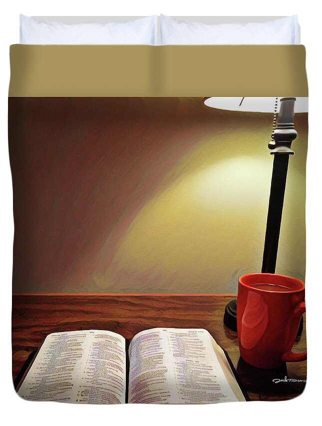 Bible Duvet Cover featuring the photograph Morning Reading by Jackson Pearson