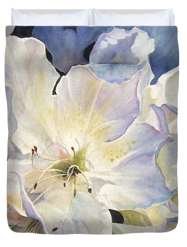 Watercolor Duvet Cover featuring the painting Morning Shadows  SOLD PRINTS AVAILABLE by Sandy Brindle