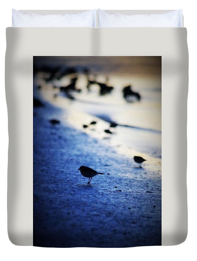 Bird Duvet Cover featuring the photograph Morning by Stoney Lawrentz
