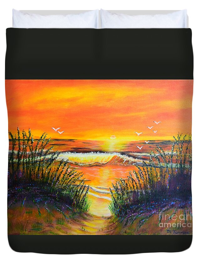 Sunrise Duvet Cover featuring the painting Morning Sun by Melvin Turner