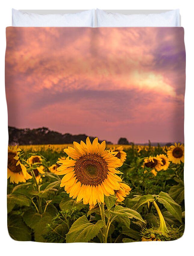 Clouds Duvet Cover featuring the photograph Morning View by Andrew Slater