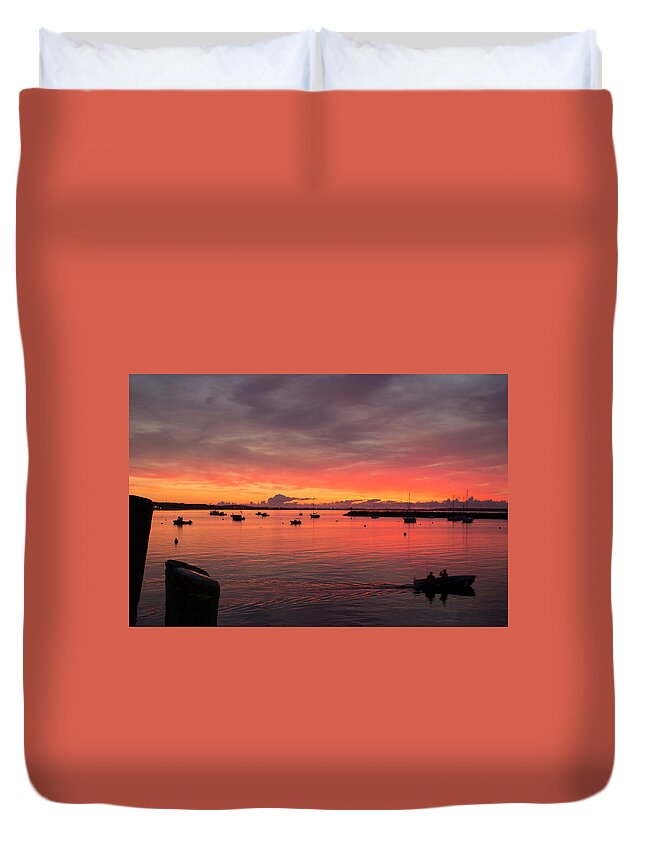 Dawn Duvet Cover featuring the photograph Morning View by Ellen Koplow