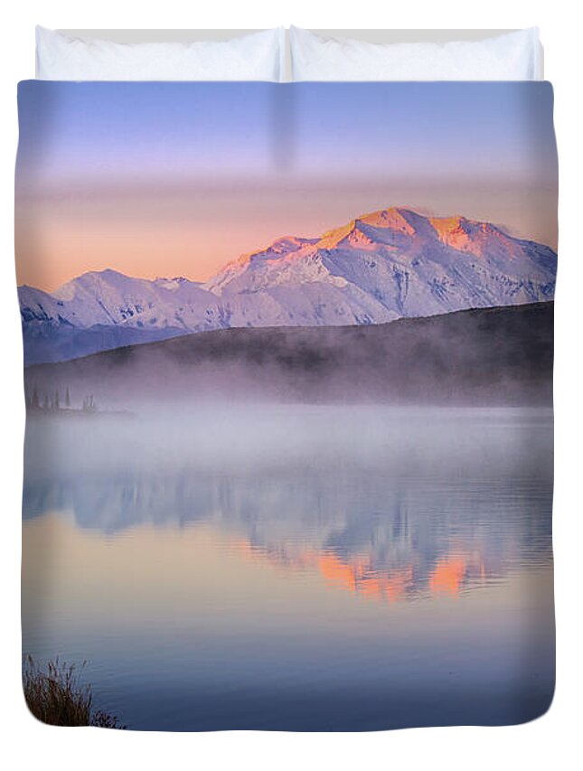 Alaska Duvet Cover featuring the photograph Morning Wonder on High by Sylvia J Zarco