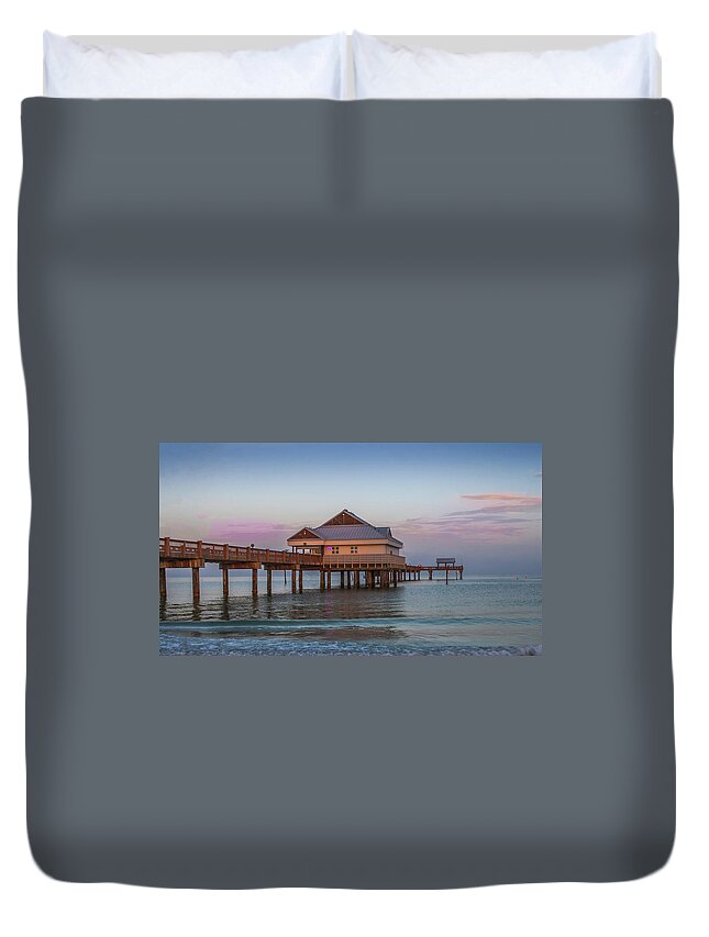 Clearwater Beach Duvet Cover featuring the photograph Mornings on the beach by Todd Rogers