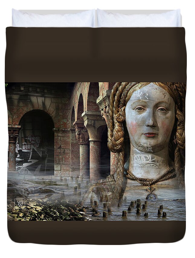Graffiti Duvet Cover featuring the photograph Mother Earth by Yvonne Wright