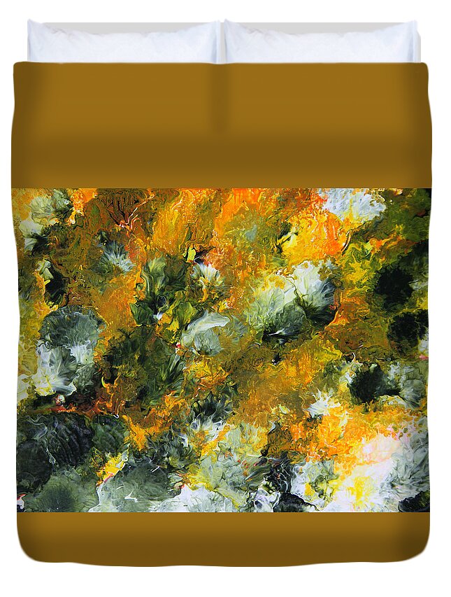 Fusionart Duvet Cover featuring the painting Moths in the Light by Ralph White