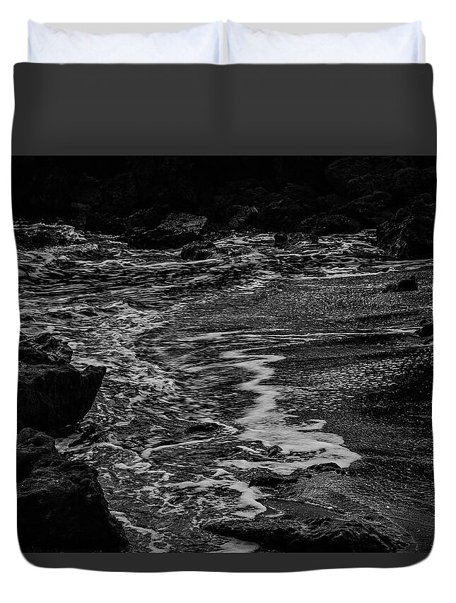 Movement Duvet Cover featuring the photograph Motion in Black and White by Nicole Lloyd
