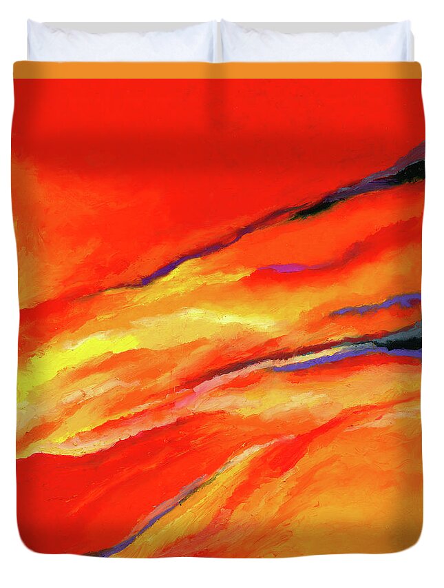 Abstract Duvet Cover featuring the painting Motivation by Stephen Anderson