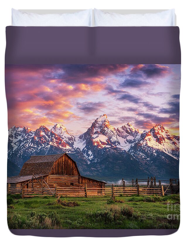 John Moulton Barn Duvet Cover featuring the photograph Moulton Surprise by Anthony Heflin