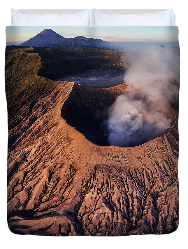 Travel Duvet Cover featuring the photograph Mount Bromo at sunrise by Pradeep Raja Prints