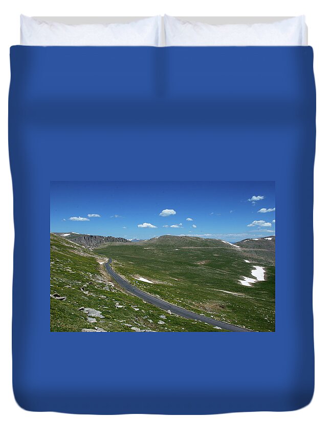 Colorado Duvet Cover featuring the photograph Mount Evans Road by Kristin Davidson
