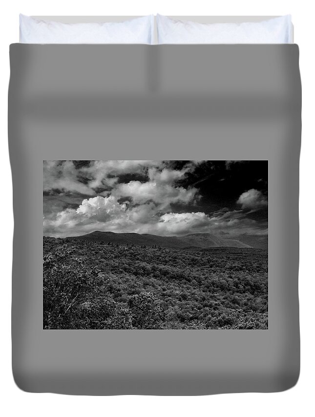 Mount Greylock Duvet Cover featuring the photograph Mount Greylock in Black and White by Raymond Salani III