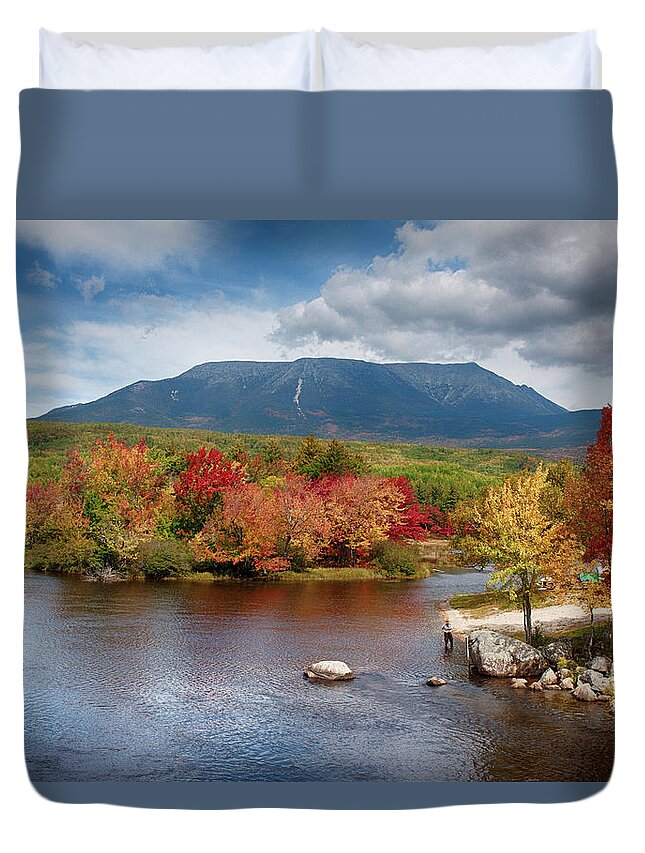 Mount Katahdin Duvet Cover featuring the photograph Mount Katahdin by Jeff Folger