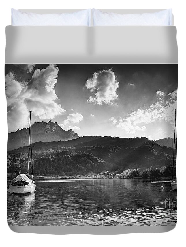 Mount Pilatus Duvet Cover featuring the photograph Mount Pilatus in Lucerne Switzerland by Robert Peterson