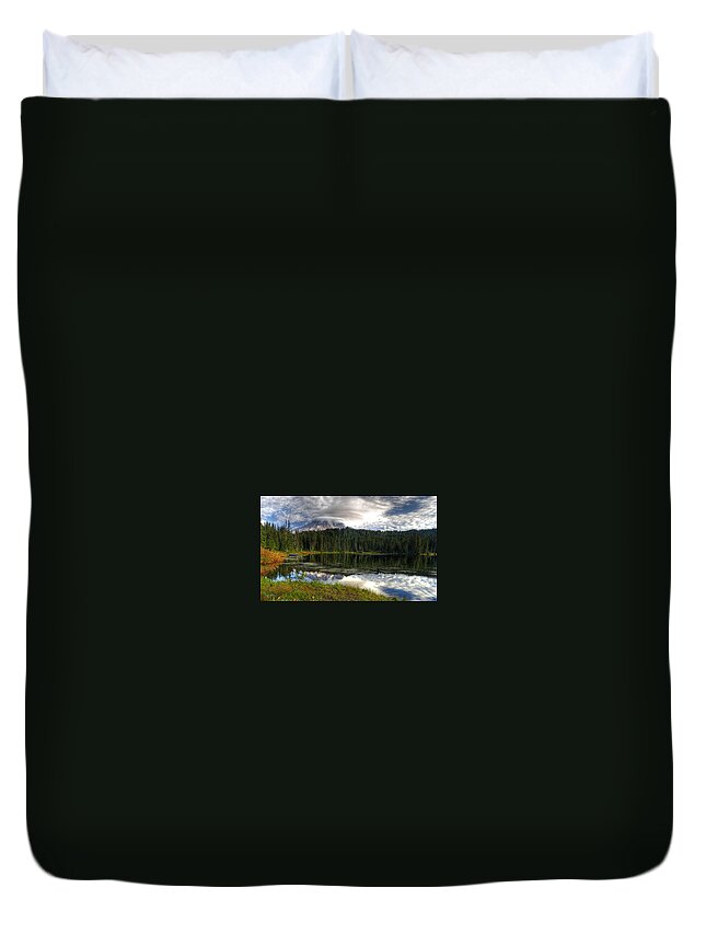 Mt Rainier Duvet Cover featuring the photograph Mount Rainier by Bob Cournoyer