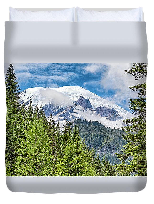 Mt Rainier Duvet Cover featuring the photograph Mount Rainier View by Stephen Stookey