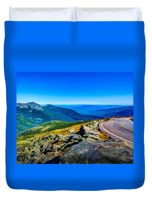 White Mountains Duvet Cover featuring the photograph Mount Washington Auto Road by David Thompsen