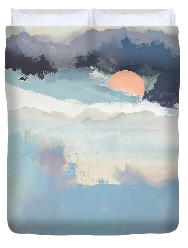 Mountain Duvet Cover featuring the digital art Mountain Dream by Spacefrog Designs