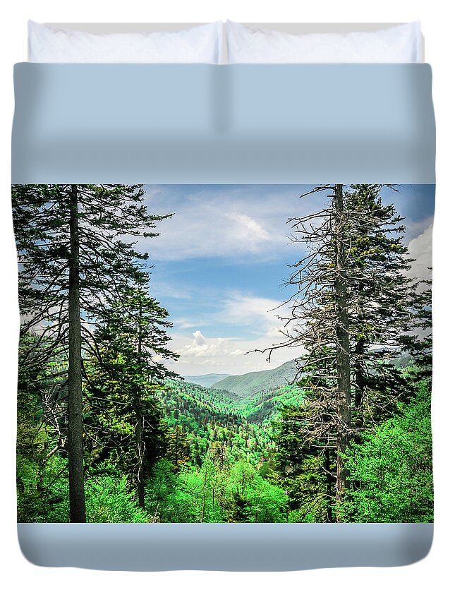 Mountains Duvet Cover featuring the photograph Mountain Forest by James L Bartlett