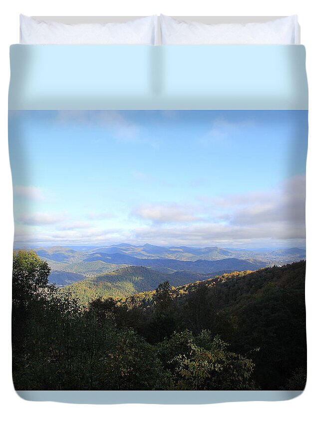 Mountains Duvet Cover featuring the photograph Mountain Landscape 1 by Allen Nice-Webb