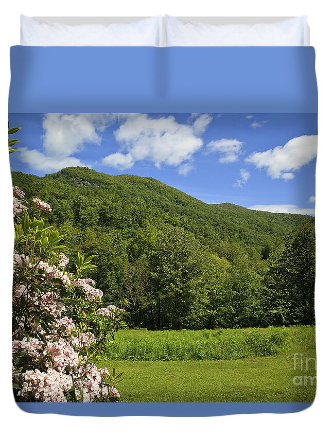 Mountain Duvet Cover featuring the photograph Mountain Laurel by Jill Lang