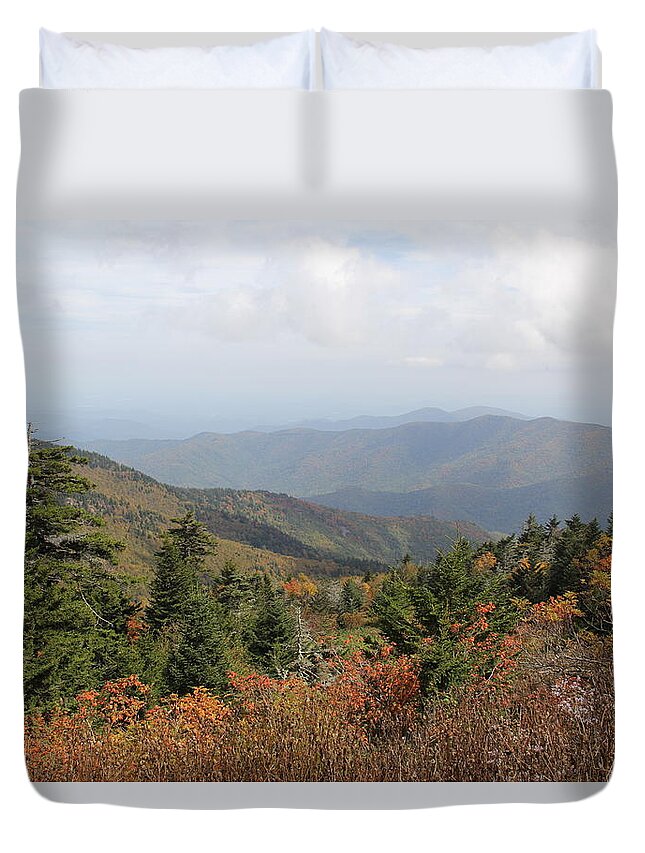 Long Range Views Duvet Cover featuring the photograph Mountain Long View by Allen Nice-Webb