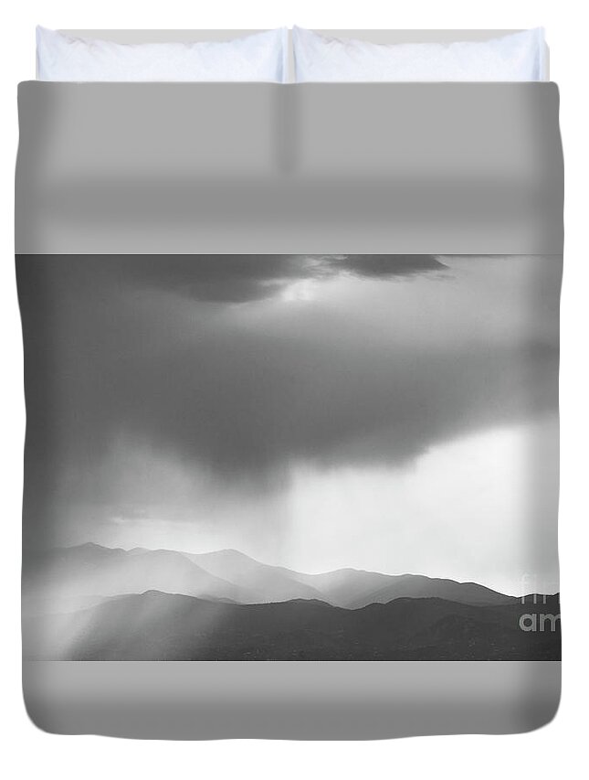 Natanson Duvet Cover featuring the photograph Mountain Rain by Steven Natanson
